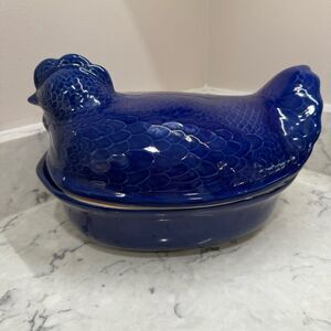 vintage Taylor & Ng Environmental Ceramics Nested Hen Chicken Roaster
